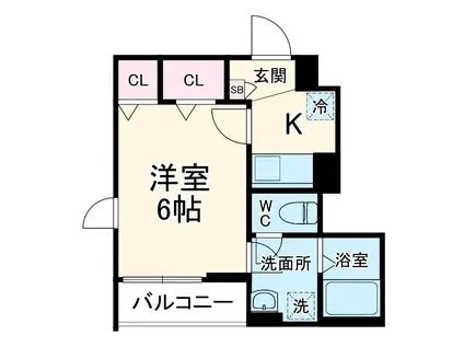 リブリ・イチロク(1K/1階)の間取り写真