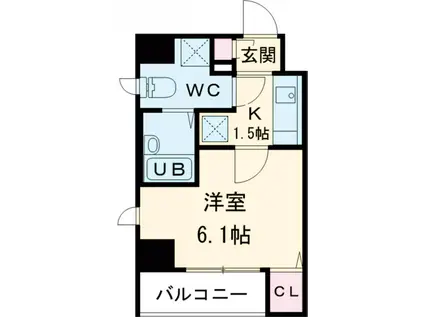 アジールコート中野坂上(1K/9階)の間取り写真