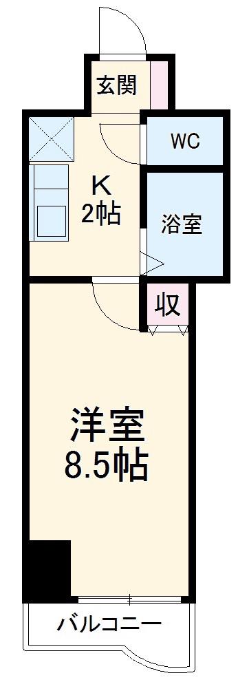 ヴィラコスモス大曽根(1K/7階)の間取り写真