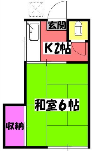 第一関口荘(1K/2階)の間取り写真