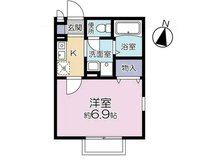 Kメゾン(1K/1階)の間取り写真