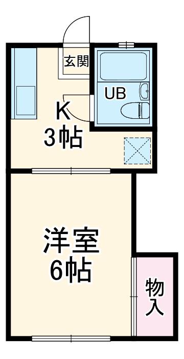 ラージガーデンE(1K/1階)の間取り写真