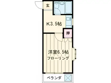 グリーンヒルM(1K/2階)の間取り写真