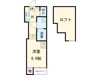 ニューサンライズ(1K/1階)の間取り写真