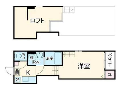 ニューサンライズ(1K/2階)の間取り写真