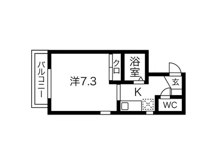 リヴィエール元八事(1K/3階)の間取り写真