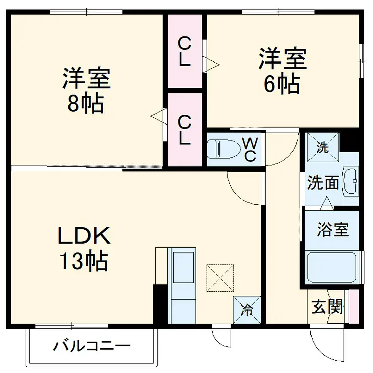 キャッスル冨士 2階階 間取り