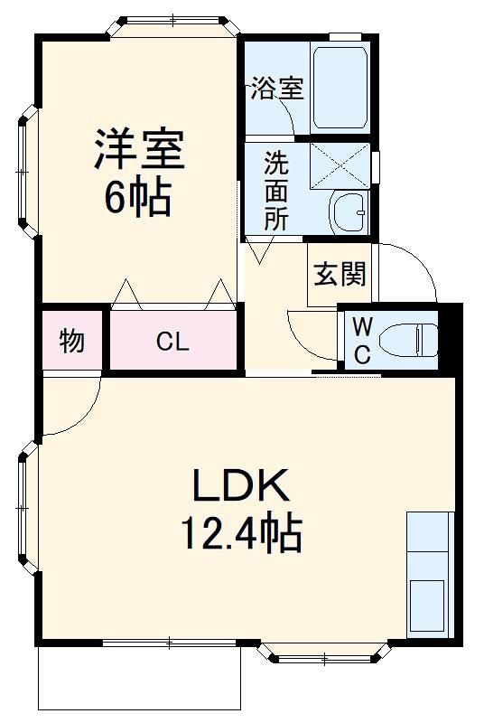 アネーロ(1LDK/2階)の間取り写真