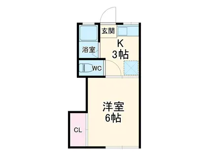 マツダハイツ(1K/1階)の間取り写真