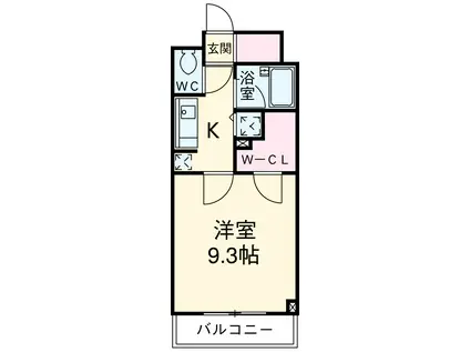 プライムコート成増(1K/3階)の間取り写真