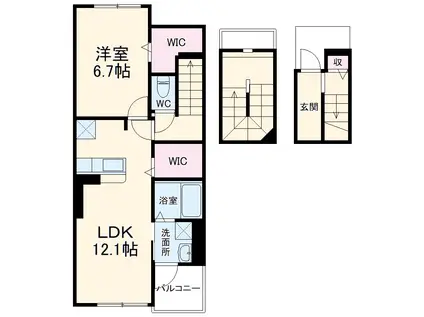 セイバリー クレスト(1LDK/3階)の間取り写真