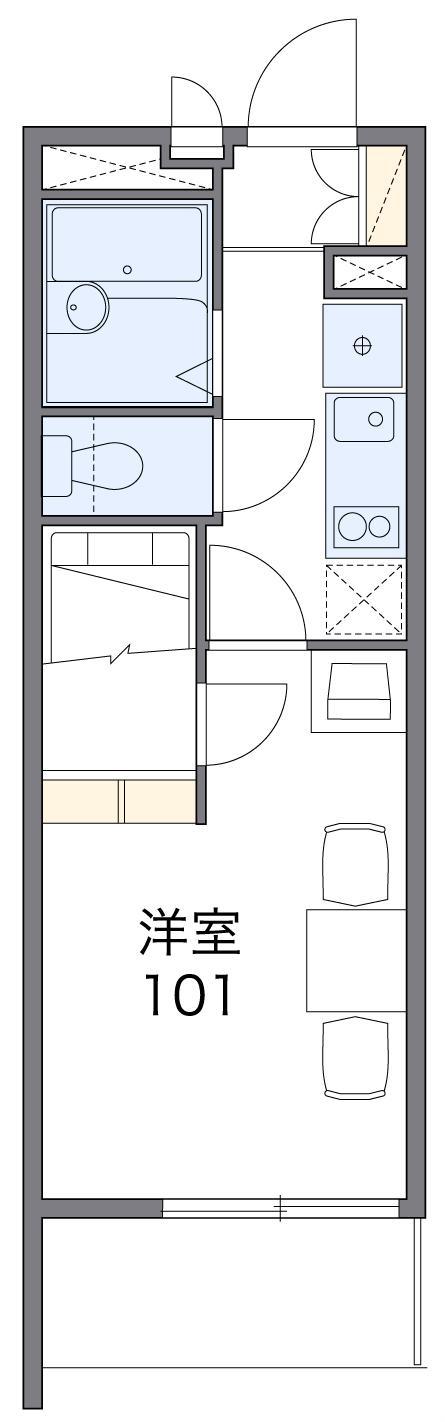 レオパレス高島(1K/1階)の間取り写真