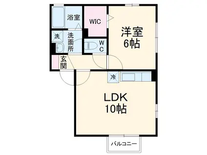 パインⅡ(1LDK/2階)の間取り写真