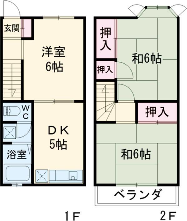 山中ハイツ(3DK)の間取り写真