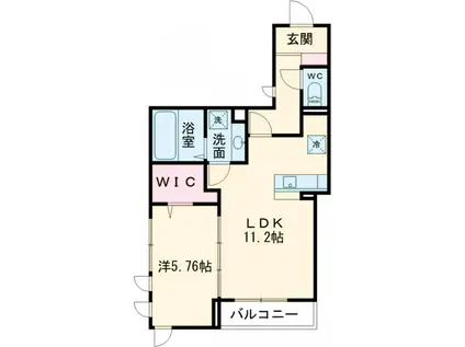 ⅠSガーデン(1LDK/2階)の間取り写真