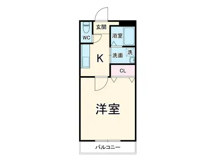ライズ岡崎(1K/1階)の間取り写真