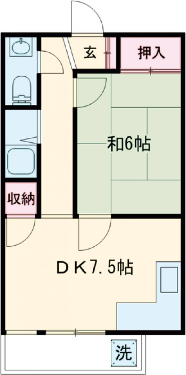 町田ファミール(1DK/3階)の間取り写真