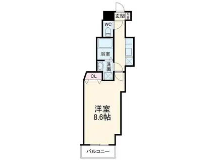 シャルム・ドゥ・プランドールⅡ(1K/7階)の間取り写真