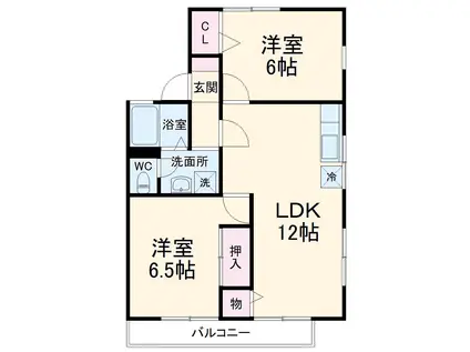エルセゾン(2LDK/2階)の間取り写真