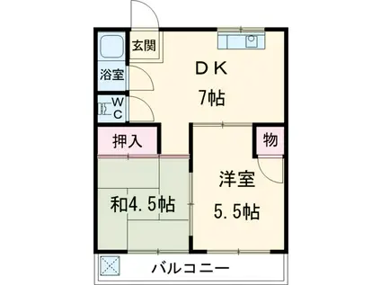つがね荘(2DK/2階)の間取り写真