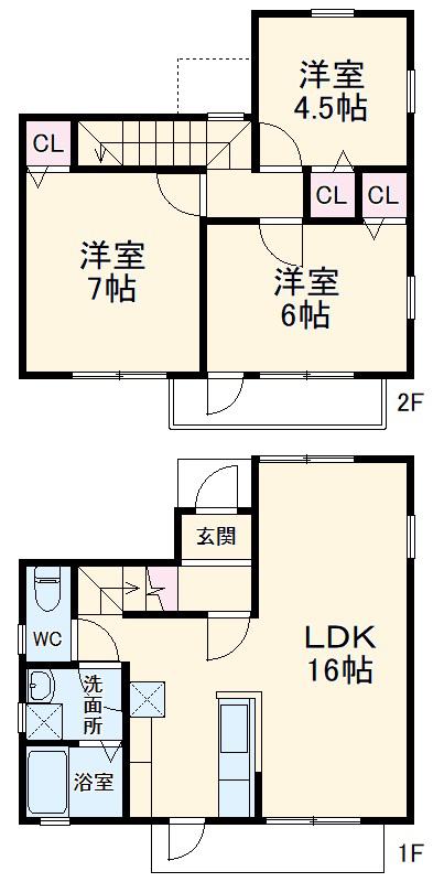 東海道本線 木曽川駅 徒歩21分 2階建 築21年(3LDK)の間取り写真