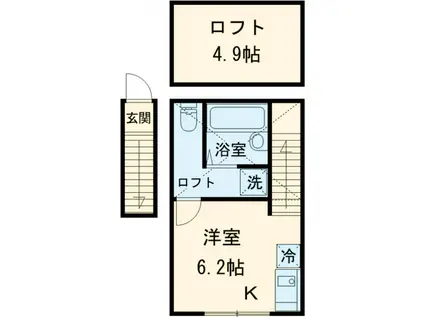 LOFTER(ワンルーム/2階)の間取り写真