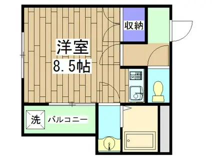 ドゥエル西院(ワンルーム/2階)の間取り写真