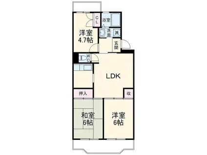 コートビレッジ辻堂(3LDK/3階)の間取り写真
