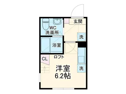 ハーミットクラブハウス アン(1K/1階)の間取り写真