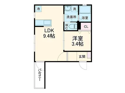 ライフワーク鳴海(1LDK/2階)の間取り写真