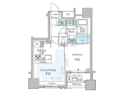 GRAN PASEO横濱関内PREMIU(1LDK/7階)の間取り写真