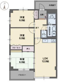 RYU-SUI(3LDK/1階)の間取り写真