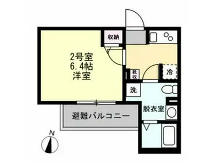 ヴィラベイルーム本厚木(1K/2階)の間取り写真