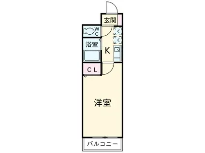 プリミエール羽根(1K/4階)の間取り写真