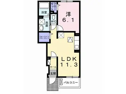 JーSKY 櫟Ⅰ(1LDK/1階)の間取り写真