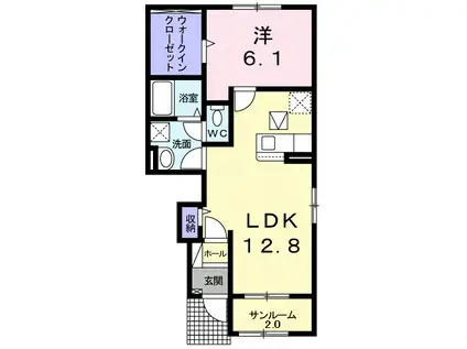 アイユー ホームⅠ(1LDK/1階)の間取り写真