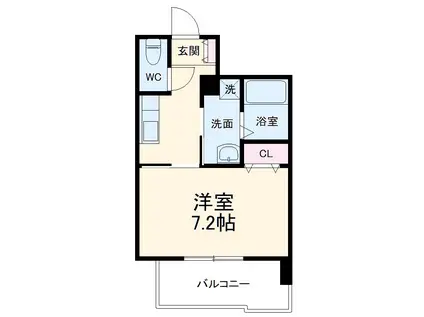 リバーコート砂田橋Ⅰ(1K/6階)の間取り写真