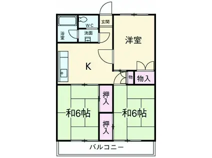 ハイツ沢田屋(3DK/3階)の間取り写真