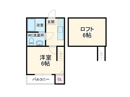 ウィングコート(1K/1階)の間取り写真