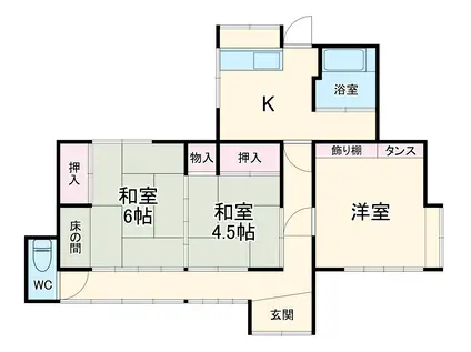 高崎線 熊谷駅 徒歩18分 1階建 築53年(3DK)の間取り写真