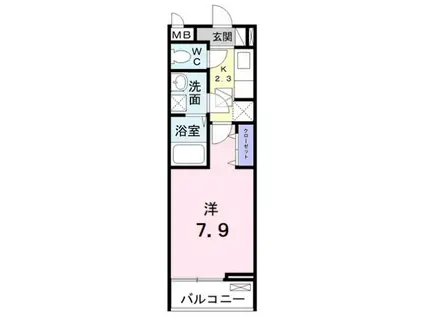 グレイスフルハイツ・Ⅰ(1K/1階)の間取り写真