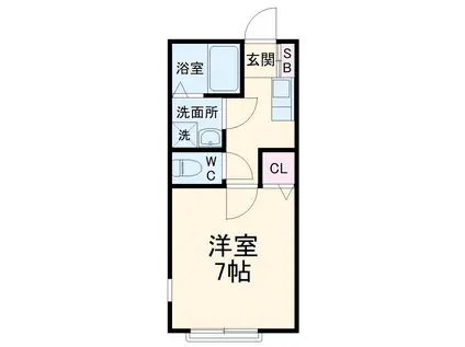 エレヴァートK(1K/1階)の間取り写真