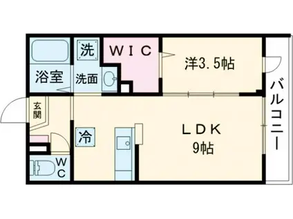 LA SEIGA ラ セイガ(1LDK/1階)の間取り写真