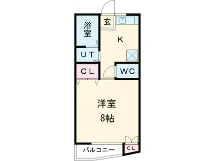 カーサビアンカS(1K/1階)の間取り写真