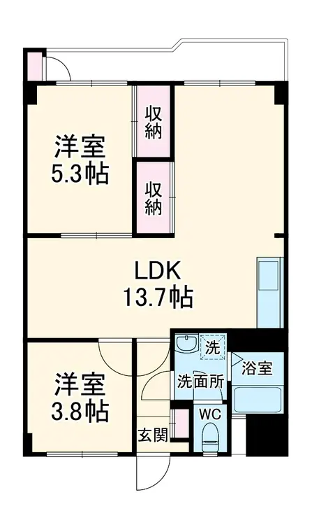 市川行徳住宅 4階階 間取り