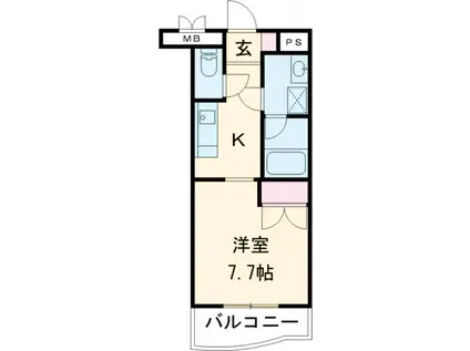 ジュネス(1K/3階)の間取り写真