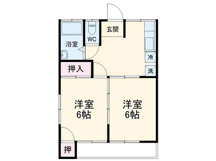 福栄ハイム(2DK/2階)の間取り写真