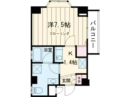 CYNTHIA代田橋Ⅲ(1K/1階)の間取り写真