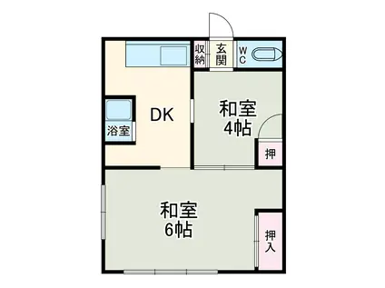 松和荘(2DK/2階)の間取り写真