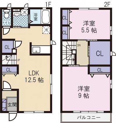 セゾンハイムＢ(2LDK)の間取り写真
